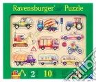 Baby puzzle in legno 10 pz sagomati - veicoli puzzle